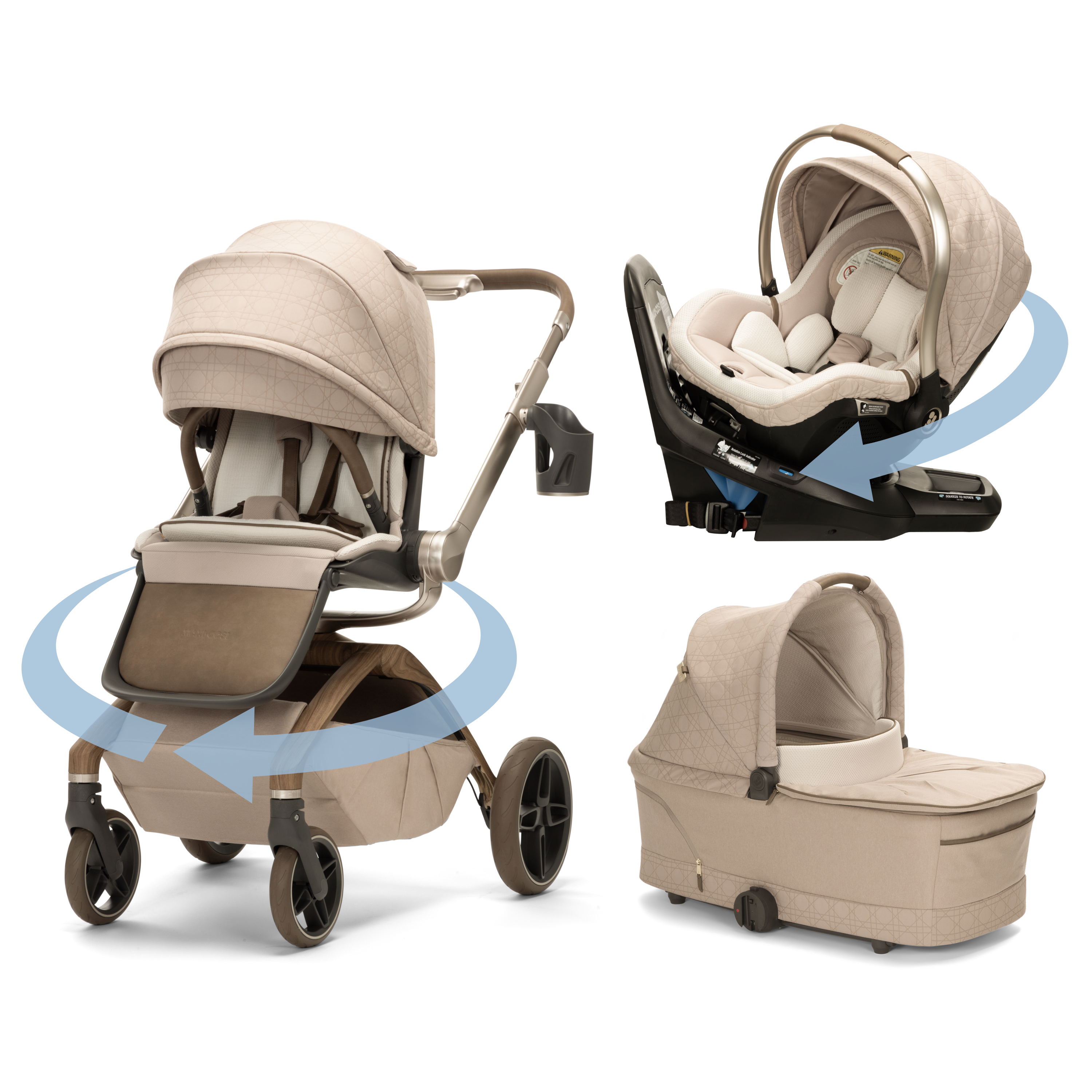 Tana 360° Rotating Travel System with Peri™ 180° & Carriage Accessory in Natural Heritage