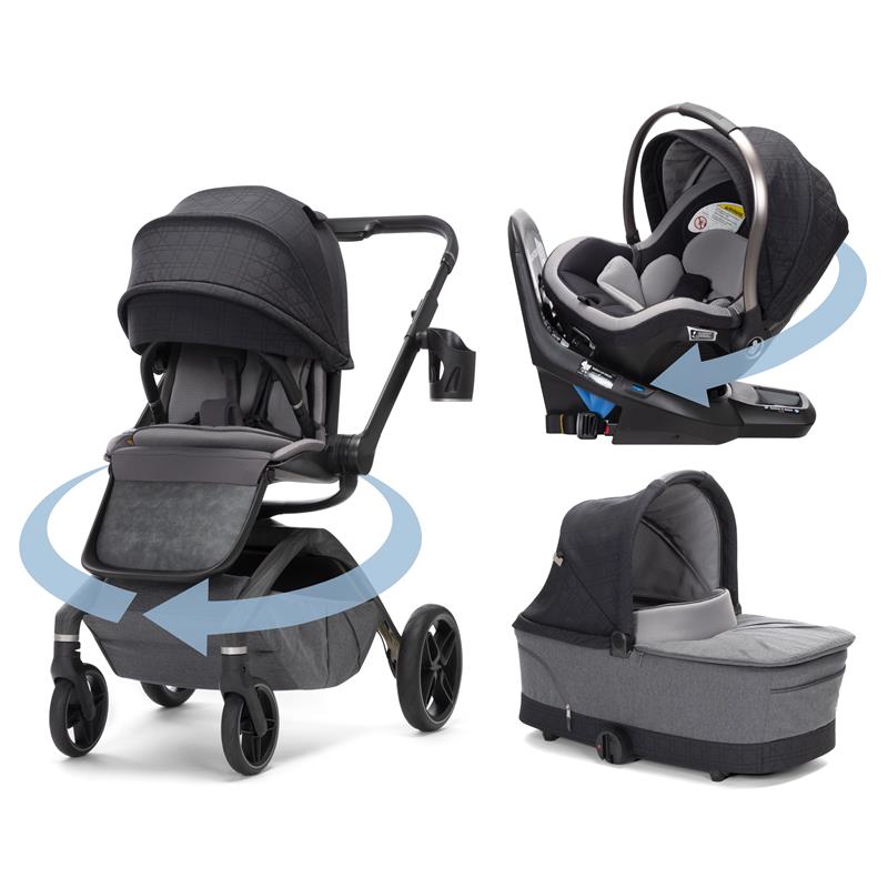 Tana 360° Rotating Travel System with Peri™ 180° & Carriage Accessory in Onyx Heritage